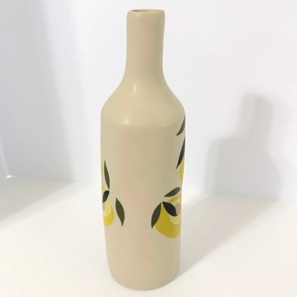Chomcharm Santorinia 1.1.3 Lemon Ceramic Vase Thailand Hand Painted
